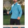 imageMAGCOMSEN Mens Quarter Zip Pullover Fleece Lined Long Sleeve Golf Shirts 14 Zip Thermal Running Athletic SweatshirtsLake Blue