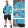 imageMAGCOMSEN Mens Quarter Zip Pullover Fleece Lined Long Sleeve Golf Shirts 14 Zip Thermal Running Athletic SweatshirtsLake Blue