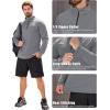 imageMAGCOMSEN Mens Quarter Zip Pullover Fleece Lined Long Sleeve Golf Shirts 14 Zip Thermal Running Athletic SweatshirtsLight Grey