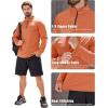 imageMAGCOMSEN Mens Quarter Zip Pullover Fleece Lined Long Sleeve Golf Shirts 14 Zip Thermal Running Athletic SweatshirtsLight Orange