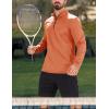 imageMAGCOMSEN Mens Quarter Zip Pullover Fleece Lined Long Sleeve Golf Shirts 14 Zip Thermal Running Athletic SweatshirtsLight Orange