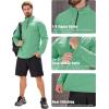 imageMAGCOMSEN Mens Quarter Zip Pullover Fleece Lined Long Sleeve Golf Shirts 14 Zip Thermal Running Athletic SweatshirtsMint Green