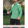 imageMAGCOMSEN Mens Quarter Zip Pullover Fleece Lined Long Sleeve Golf Shirts 14 Zip Thermal Running Athletic SweatshirtsMint Green