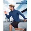 imageMAGCOMSEN Mens Quarter Zip Pullover Fleece Lined Long Sleeve Golf Shirts 14 Zip Thermal Running Athletic SweatshirtsNavy