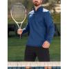 imageMAGCOMSEN Mens Quarter Zip Pullover Fleece Lined Long Sleeve Golf Shirts 14 Zip Thermal Running Athletic SweatshirtsNavy