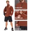 imageMAGCOMSEN Mens Quarter Zip Pullover Fleece Lined Long Sleeve Golf Shirts 14 Zip Thermal Running Athletic SweatshirtsOrange