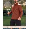 imageMAGCOMSEN Mens Quarter Zip Pullover Fleece Lined Long Sleeve Golf Shirts 14 Zip Thermal Running Athletic SweatshirtsOrange
