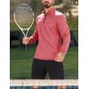 imageMAGCOMSEN Mens Quarter Zip Pullover Fleece Lined Long Sleeve Golf Shirts 14 Zip Thermal Running Athletic SweatshirtsPeach Red