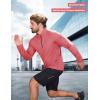 imageMAGCOMSEN Mens Quarter Zip Pullover Fleece Lined Long Sleeve Golf Shirts 14 Zip Thermal Running Athletic SweatshirtsPeach Red