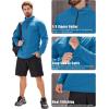 imageMAGCOMSEN Mens Quarter Zip Pullover Fleece Lined Long Sleeve Golf Shirts 14 Zip Thermal Running Athletic SweatshirtsSea Blue