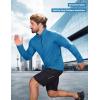 imageMAGCOMSEN Mens Quarter Zip Pullover Fleece Lined Long Sleeve Golf Shirts 14 Zip Thermal Running Athletic SweatshirtsSea Blue
