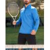 imageMAGCOMSEN Mens Quarter Zip Pullover Fleece Lined Long Sleeve Golf Shirts 14 Zip Thermal Running Athletic SweatshirtsSky Blue