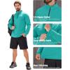 imageMAGCOMSEN Mens Quarter Zip Pullover Fleece Lined Long Sleeve Golf Shirts 14 Zip Thermal Running Athletic SweatshirtsTurquoise