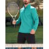 imageMAGCOMSEN Mens Quarter Zip Pullover Fleece Lined Long Sleeve Golf Shirts 14 Zip Thermal Running Athletic SweatshirtsTurquoise
