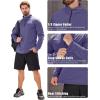 imageMAGCOMSEN Mens Quarter Zip Pullover Fleece Lined Long Sleeve Golf Shirts 14 Zip Thermal Running Athletic SweatshirtsViolet