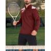 imageMAGCOMSEN Mens Quarter Zip Pullover Fleece Lined Long Sleeve Golf Shirts 14 Zip Thermal Running Athletic SweatshirtsWine Red