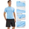imageMAGCOMSEN Mens Rash Guard Swim Shirts UPF 50 Sun Protection Quick Dry Fishing Water ShirtsSkyblue