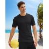 imageMAGCOMSEN Mens Short Sleeve UPF 50 TShirt Swim Quick Dry Rash Guard Athletic Surf Shirts Performance Water ShirtsBlack