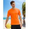 imageMAGCOMSEN Mens Short Sleeve UPF 50 TShirt Swim Quick Dry Rash Guard Athletic Surf Shirts Performance Water ShirtsBright Orange