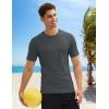 imageMAGCOMSEN Mens Short Sleeve UPF 50 TShirt Swim Quick Dry Rash Guard Athletic Surf Shirts Performance Water ShirtsDarkgrey
