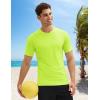 imageMAGCOMSEN Mens Short Sleeve UPF 50 TShirt Swim Quick Dry Rash Guard Athletic Surf Shirts Performance Water ShirtsFluorescent Green