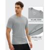 imageMAGCOMSEN Mens Short Sleeve UPF 50 TShirt Swim Quick Dry Rash Guard Athletic Surf Shirts Performance Water ShirtsLightgrey