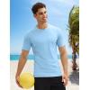 imageMAGCOMSEN Mens Short Sleeve UPF 50 TShirt Swim Quick Dry Rash Guard Athletic Surf Shirts Performance Water ShirtsSkyblue