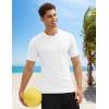 imageMAGCOMSEN Mens Short Sleeve UPF 50 TShirt Swim Quick Dry Rash Guard Athletic Surf Shirts Performance Water ShirtsWhite
