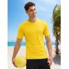 imageMAGCOMSEN Mens Short Sleeve UPF 50 TShirt Swim Quick Dry Rash Guard Athletic Surf Shirts Performance Water ShirtsYellow