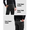 imageMAGCOMSEN Mens Snow Ski Pants Fleece Lined Water Resistant Winter Pants with 4 Zip Pockets for Snowboard Hiking OutdoorBlack