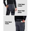 imageMAGCOMSEN Mens Snow Ski Pants Fleece Lined Water Resistant Winter Pants with 4 Zip Pockets for Snowboard Hiking OutdoorDark Grey