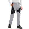 imageMAGCOMSEN Mens Snow Ski Pants Fleece Lined Water Resistant Winter Pants with 4 Zip Pockets for Snowboard Hiking OutdoorLight Grey