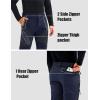 imageMAGCOMSEN Mens Snow Ski Pants Fleece Lined Water Resistant Winter Pants with 4 Zip Pockets for Snowboard Hiking OutdoorNavy