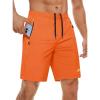 imageMAGCOMSEN Mens Athletic Running Shorts 9quot Quick Dry Lightweight Sport Workout Hiking Gym Shorts with Zipper PocketsOrange