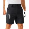 imageMAGCOMSEN Mens Golf Shorts 7quot Quick Dry Lightweight Stretch Casual Shorts with 6 Pockets Dress Work HikingBlack