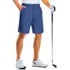 imageMAGCOMSEN Mens Golf Shorts 9 Inch Inseam Quick Dry Casual Shorts Stretch Hiking Dress Work Shorts with 4 Pockets Flat FrontBlue Grey