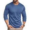 imageMAGCOMSEN Mens Long Sleeve Shirt with Pocket Cotton Crew Neck Shirts Casual Lightweight TShirt10grey Blue