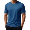 imageMAGCOMSEN Mens Short Sleeve Sun Protection Shirts Quick Dry Athletic TShirts Hiking Running Workout Gym Rash GuardMedium Blue