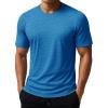 imageMAGCOMSEN Mens Short Sleeve Sun Protection Shirts Quick Dry Athletic TShirts Hiking Running Workout Gym Rash GuardSea Blue