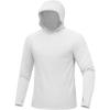 imageMAGCOMSEN Mens UPF 50 Sun Protection Shirts Quick Dry Long Sleeve Rash Guard Lightweight Hoodie Shirt Fishing RunningWhite