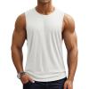 imageMAGCOMSEN Mens Workout Tank Tops Quick Dry Lightweight Sleeveless Shirts Gym Bodybuilding Muscle Tee ShirtWhite