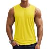 imageMAGCOMSEN Mens Workout Tank Tops Quick Dry Lightweight Sleeveless Shirts Gym Bodybuilding Muscle Tee ShirtYellow