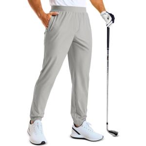 imageMAGCOMSEN Mens Golf Pants Stretch Joggers with Zipper Pockets Work Casual Slack for MenLight Grey