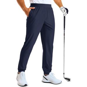 imageMAGCOMSEN Mens Golf Pants Stretch Joggers with Zipper Pockets Work Casual Slack for MenNavy