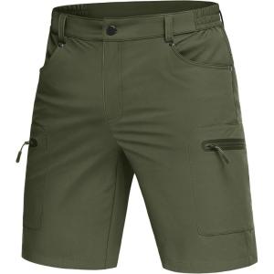 imageMAGCOMSEN Mens Hiking Cargo Shorts 10quot Lightweight Outdoor Work Shorts for Men Travel Casual with 5 PocketsArmygreen