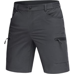 imageMAGCOMSEN Mens Hiking Cargo Shorts 10quot Lightweight Outdoor Work Shorts for Men Travel Casual with 5 PocketsDarkgrey