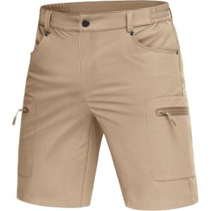 imageMAGCOMSEN Mens Hiking Cargo Shorts 10quot Lightweight Outdoor Work Shorts for Men Travel Casual with 5 PocketsKhaki