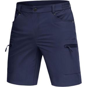 imageMAGCOMSEN Mens Hiking Cargo Shorts 10quot Lightweight Outdoor Work Shorts for Men Travel Casual with 5 PocketsNavy