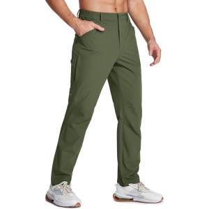 imageMAGCOMSEN Mens Lightweight Hiking Pants with 4 Pockets Water Resistant Quick Dry Fishing Travel Work Outddoor PantsArmygreen