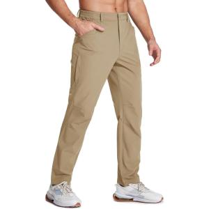 imageMAGCOMSEN Mens Lightweight Hiking Pants with 4 Pockets Water Resistant Quick Dry Fishing Travel Work Outddoor PantsKhaki